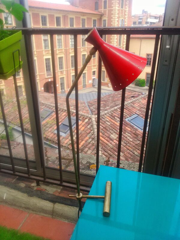 Lampe de bureau à contrepoids dans le style des créations italiennes des années 50