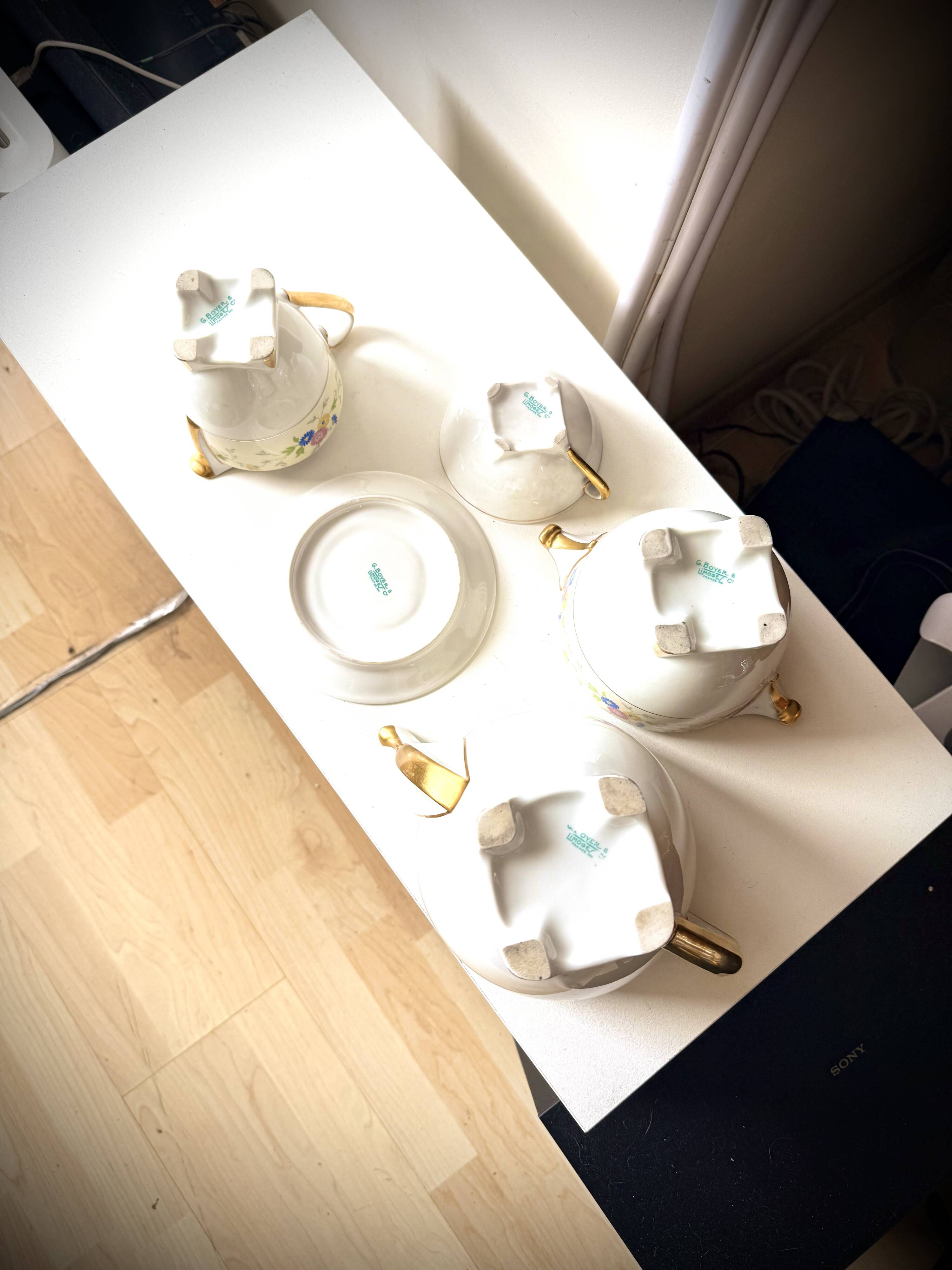 19th-century porcelain coffee/tea service - G. Boyer