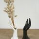 Vase soliflore main baguier blanche