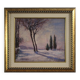 Peinture de paysage enneigé italien signée et datée de 1932.