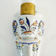 Vintage wall applique in Rouen style earthenware, glass candle