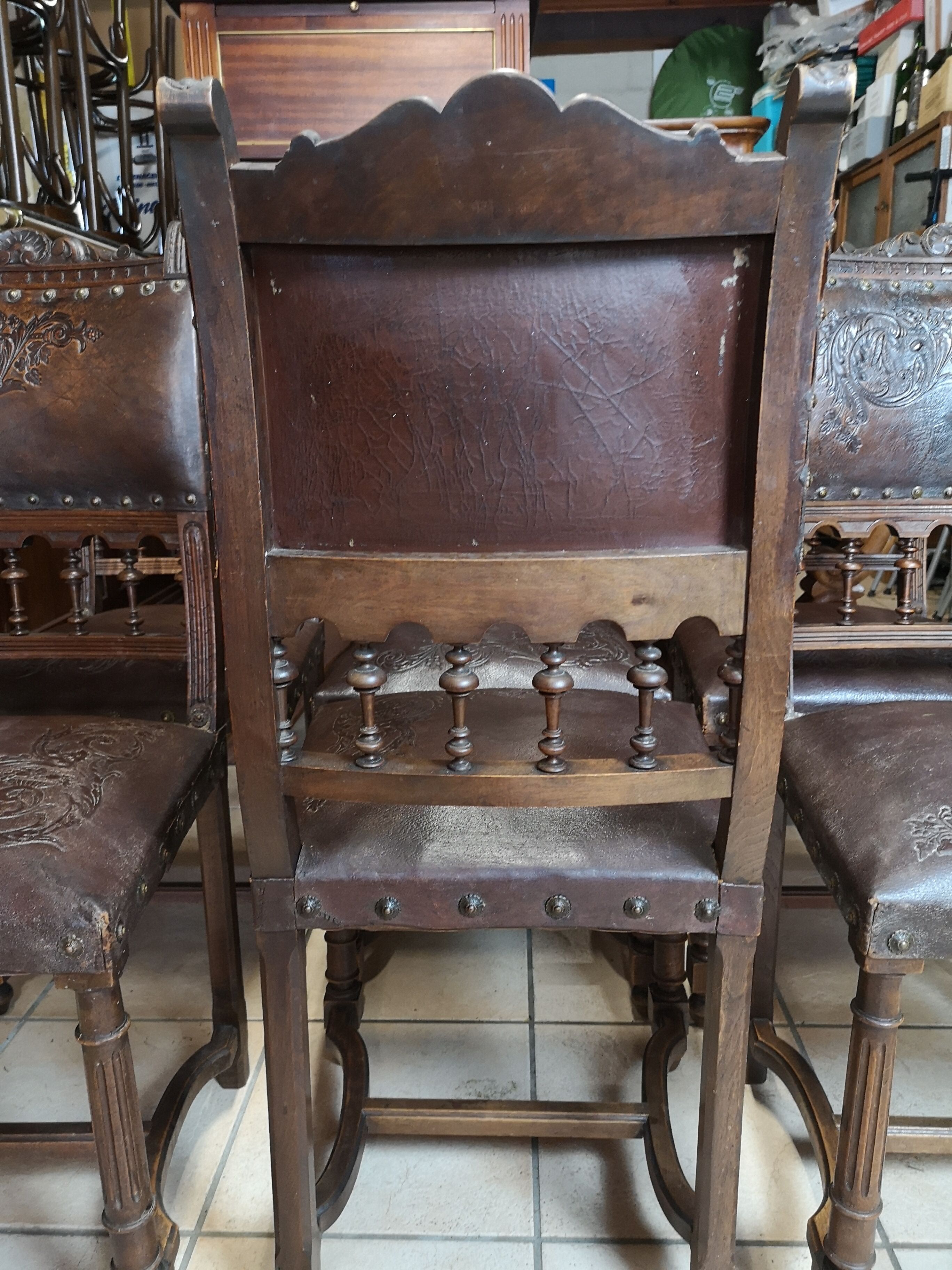 Lot of 6 chairs Henri II