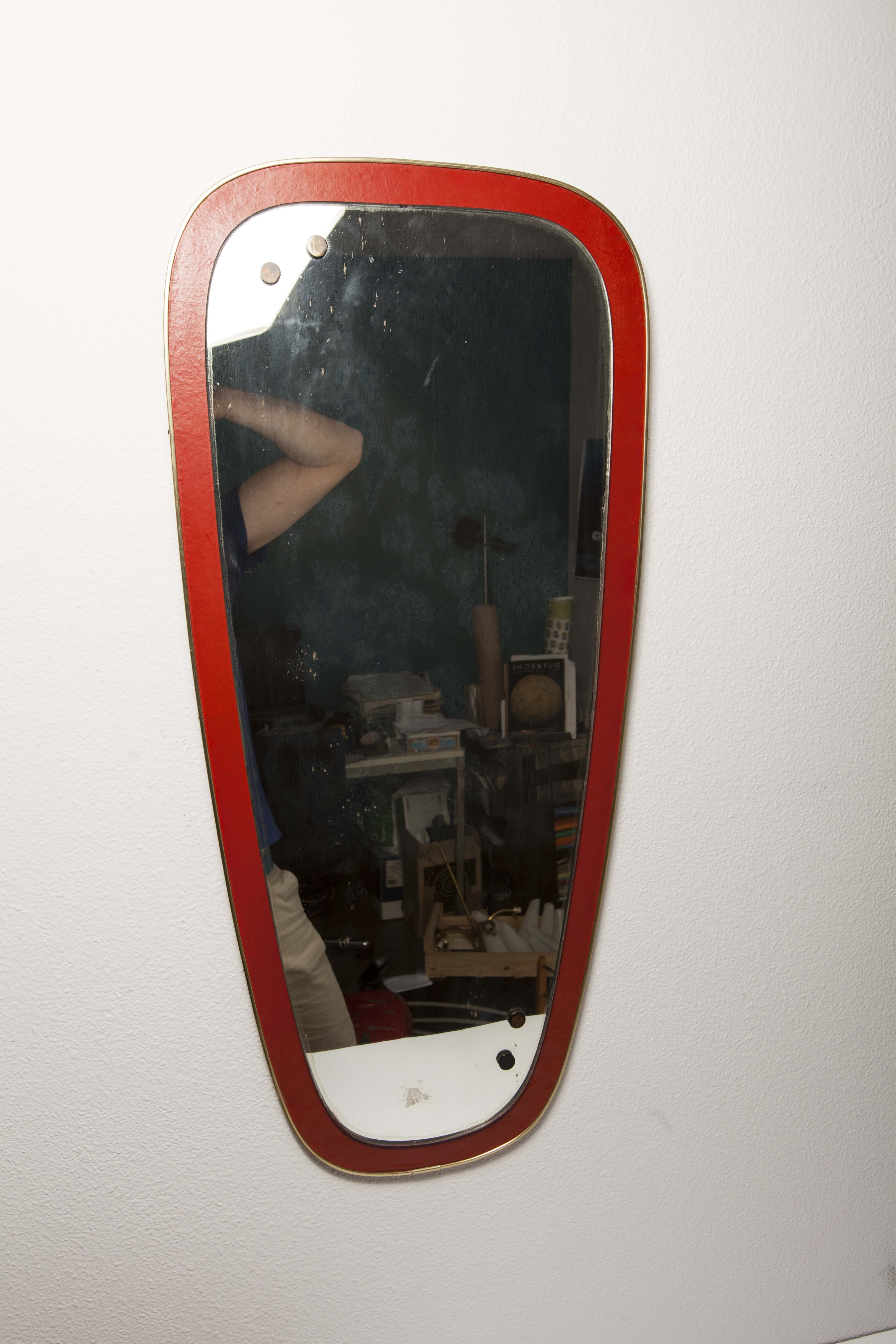 Mirror symmetrical 60's Red 82x37cm