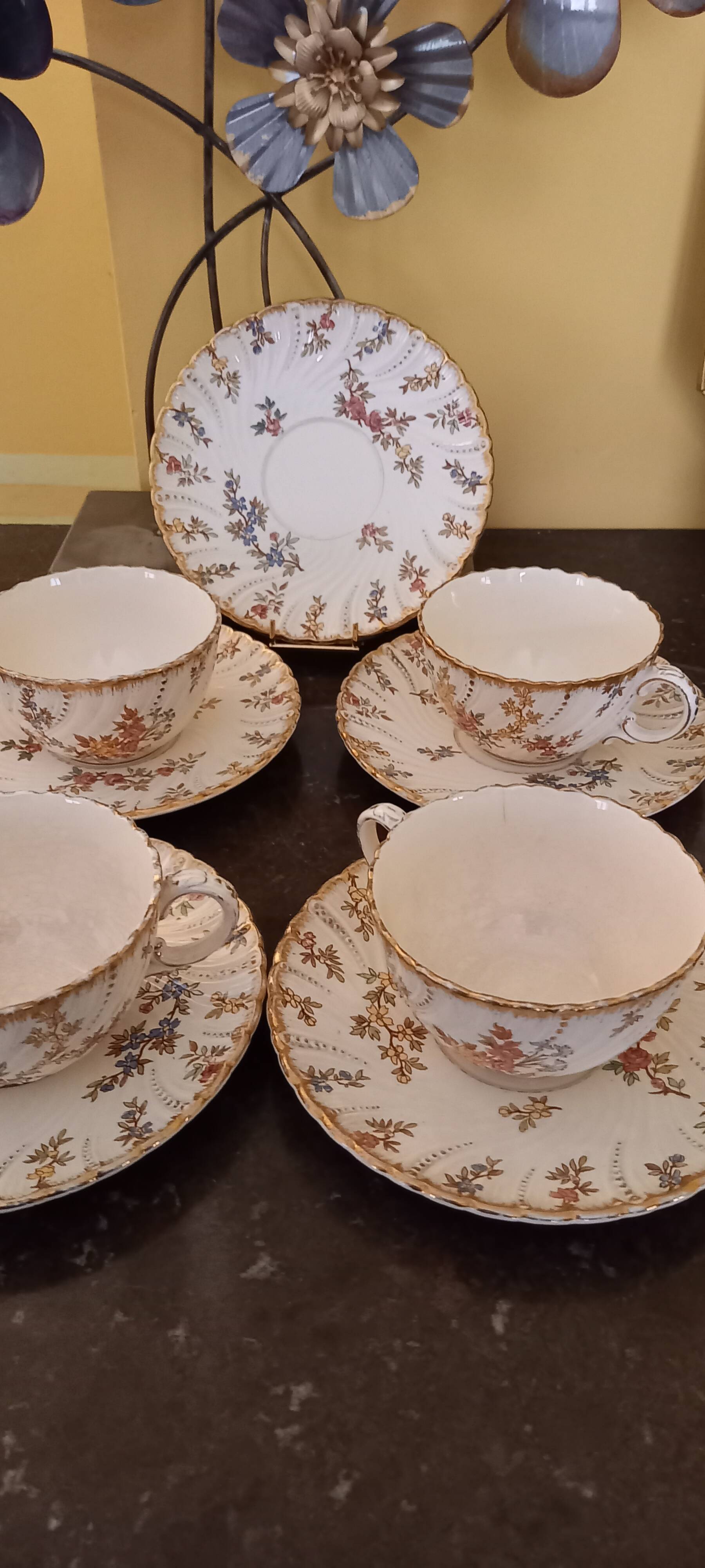 Lots of Sarreguemines Louis XV cups