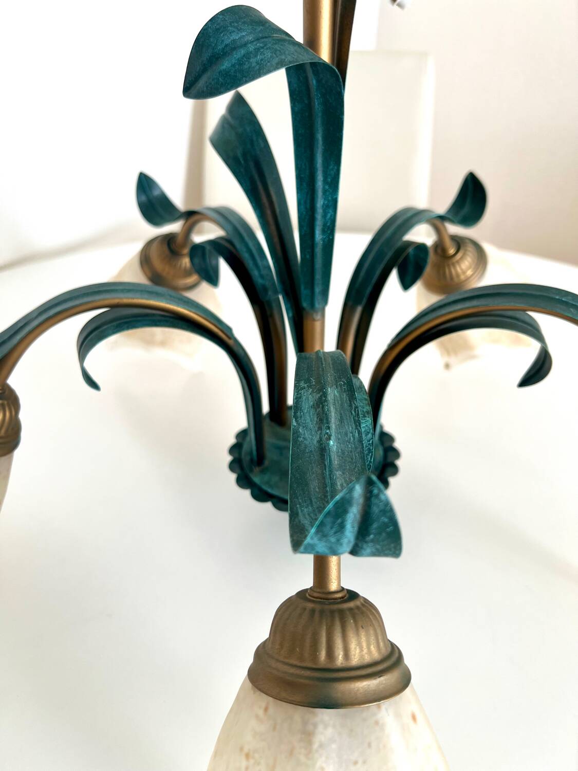 Glass and Metal Chandelier