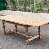 Renovated extendable farmhouse dining table in oak, 20th century, 170-250cm.