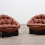 Lounge Set in Cognac color by Illum Wikkelsø for Ryesberg Møbler, 1970