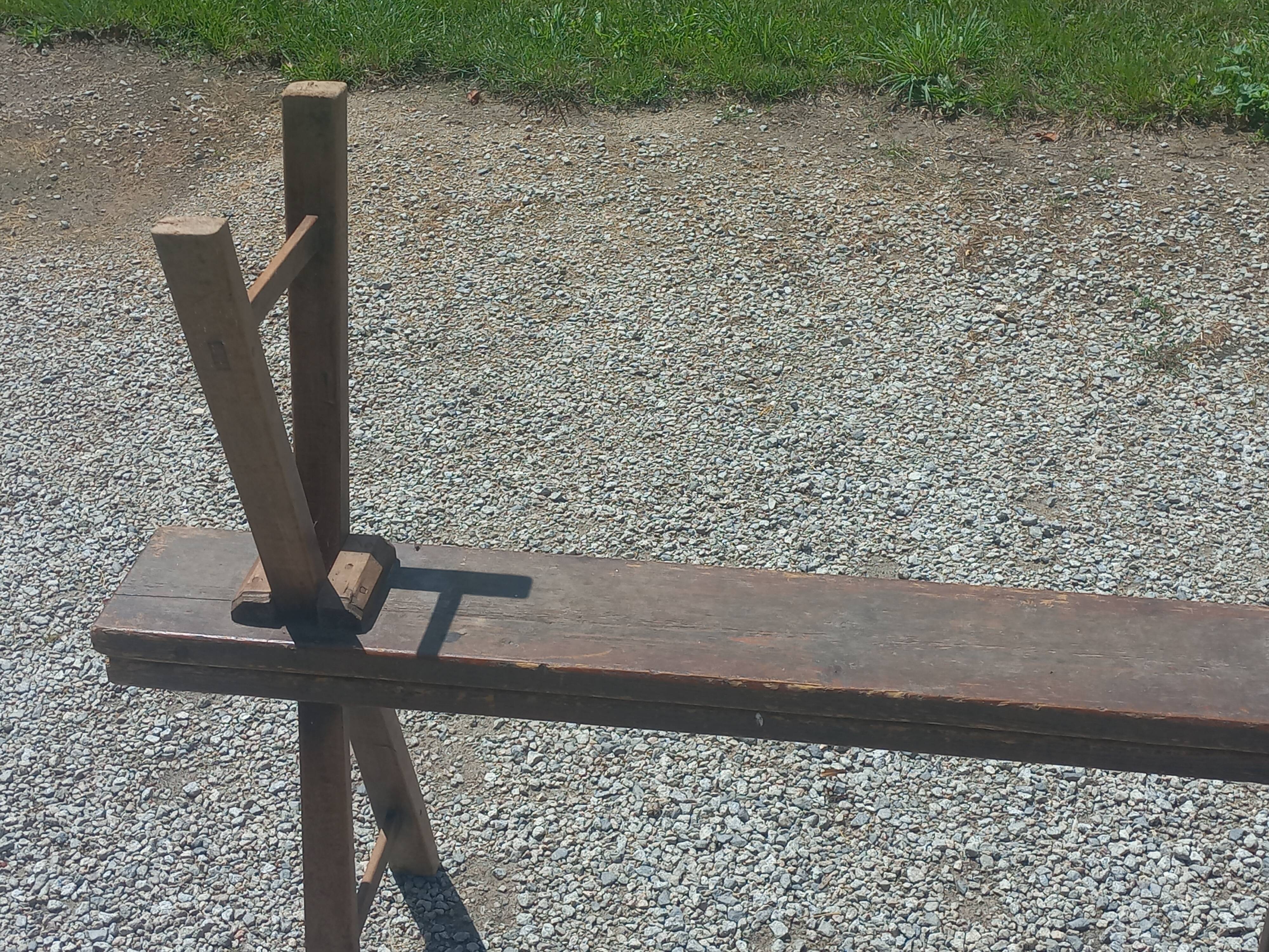 Pair of nineteenth century farmhouse table benches 251cm