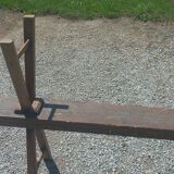 Pair of nineteenth century farmhouse table benches 251cm