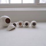 Group of 6 white and grey Midcentury Modern vessels Rörstrand Sweden 1950