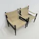 Set of mid-century Danish safari chairs by Erik Wørts for Niels Eilersen, 1960s