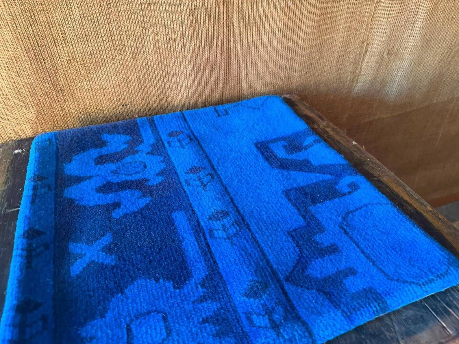 Vintage Turkish Wool Tribal Pillow, 18x18 Hand-Knotted Rug Cushion