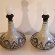Pair of Danish ceramic lamps by Arne Fine Nielsen, 1970.