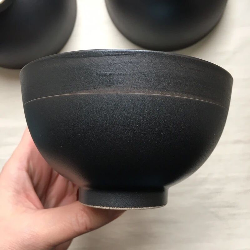 4 Bols en grès japonais émaillé turquoise Neufs