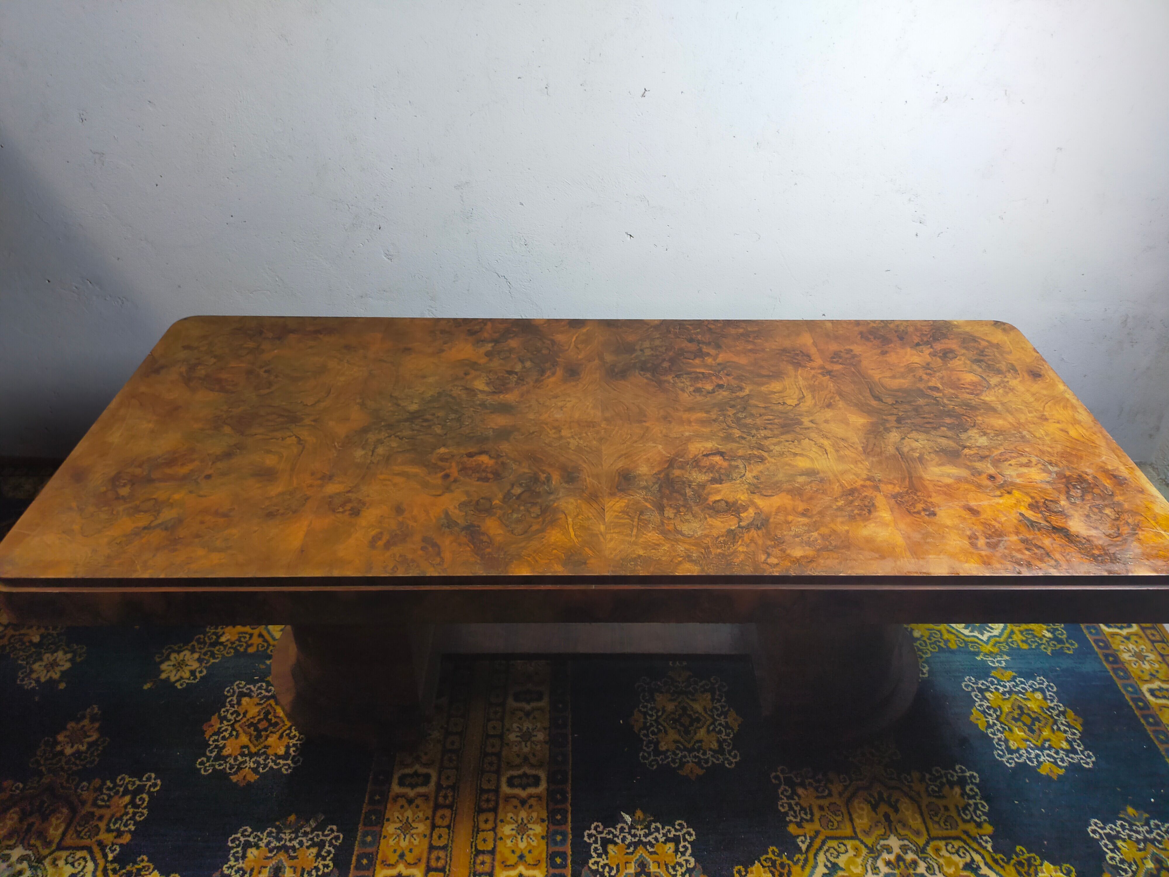 Art deco period table in walnut bramble