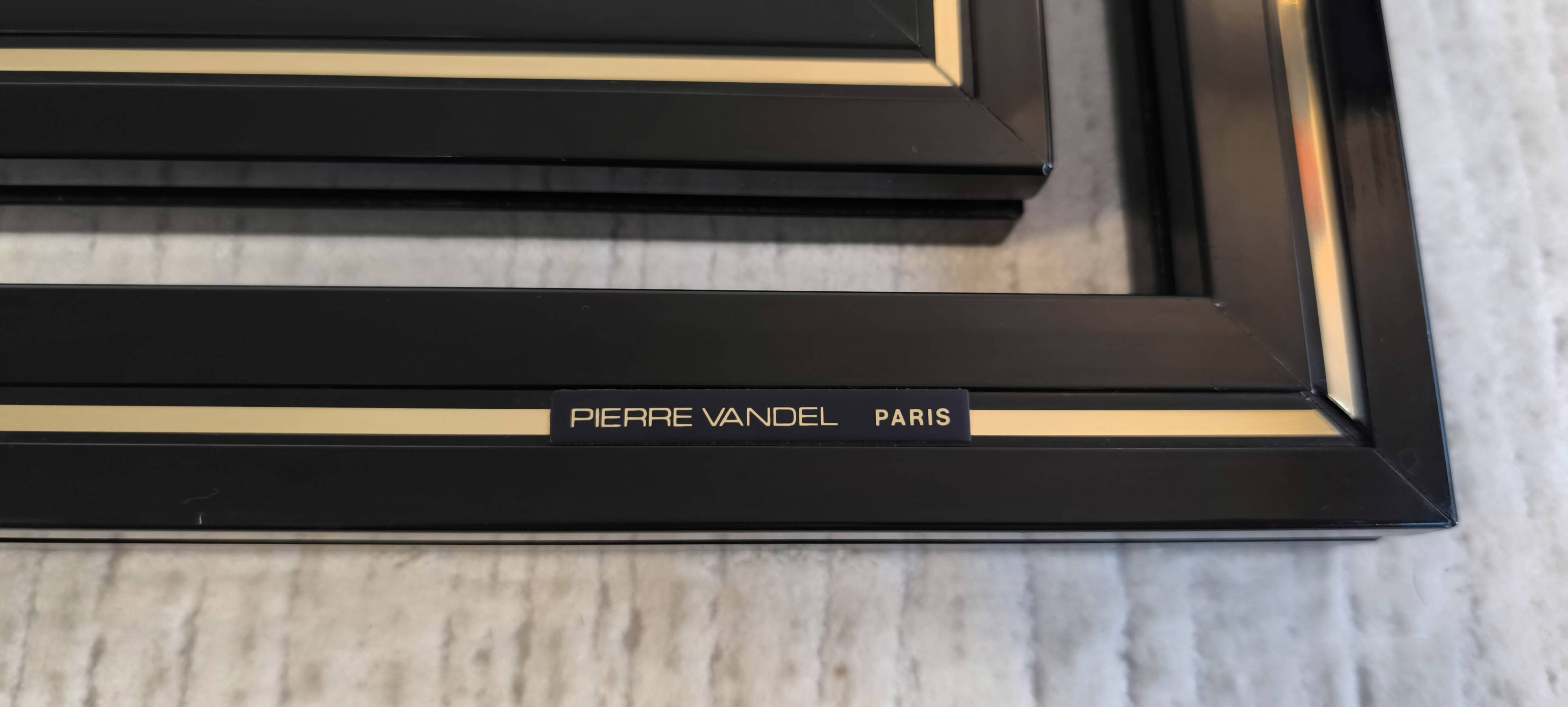 Miroir design Pierre Vandel Paris – Années 80 – Noir laqué