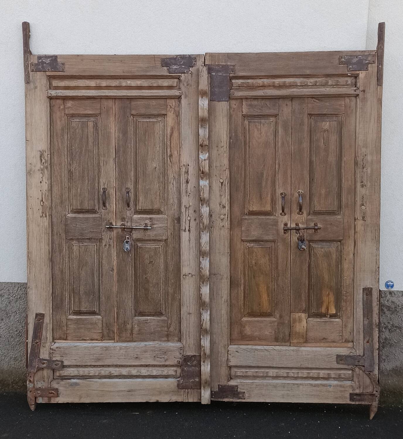 Large old double wooden door