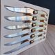 Vintage Box 6 Laguiole Table Knives Ivory Handles Gold Bolsters