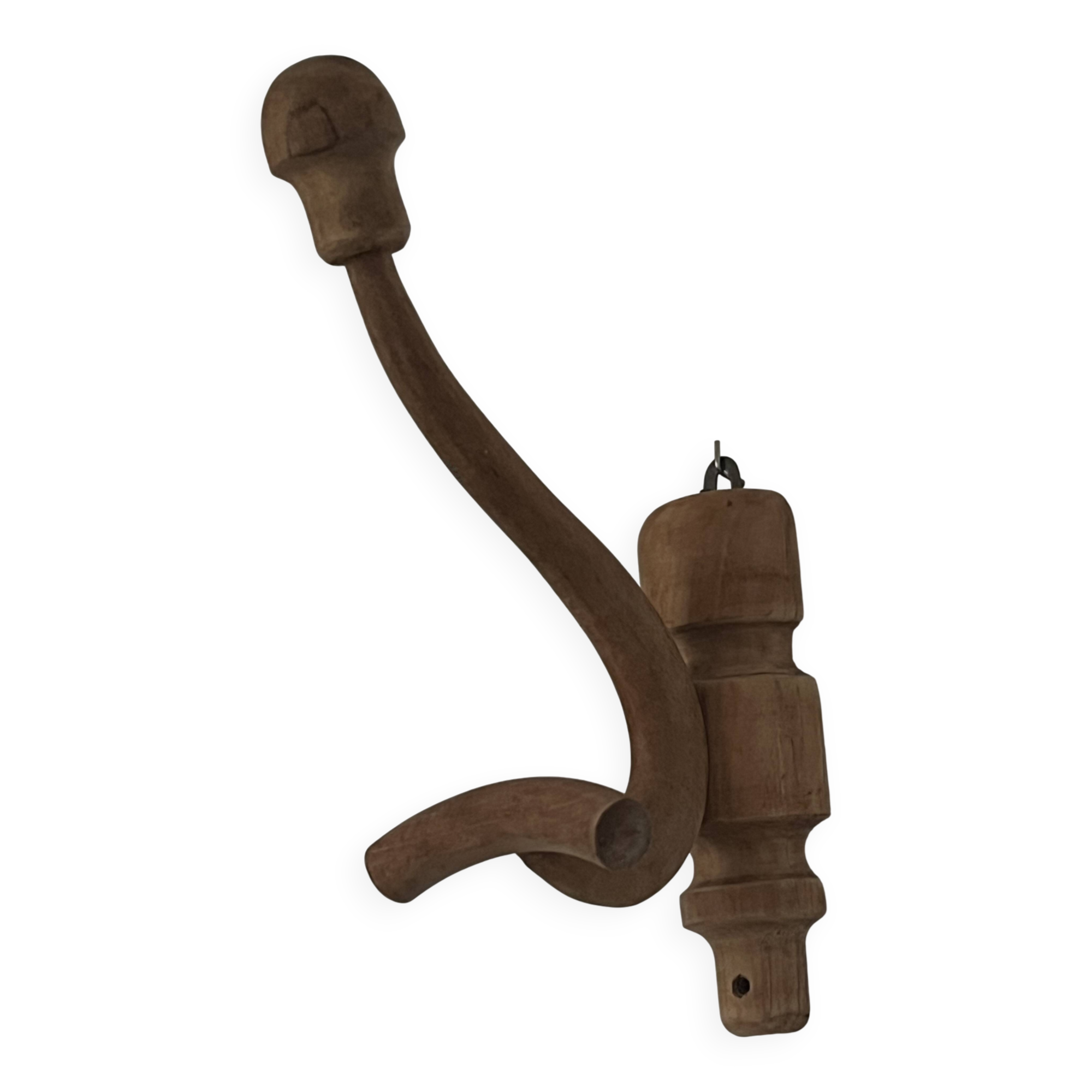 Curved wooden double wall hook