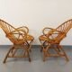 Pair of vintage rattan armchairs from the 60s