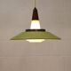 Opal glass and green aluminium shade vintage lamp by Voss Belysning - Denmark