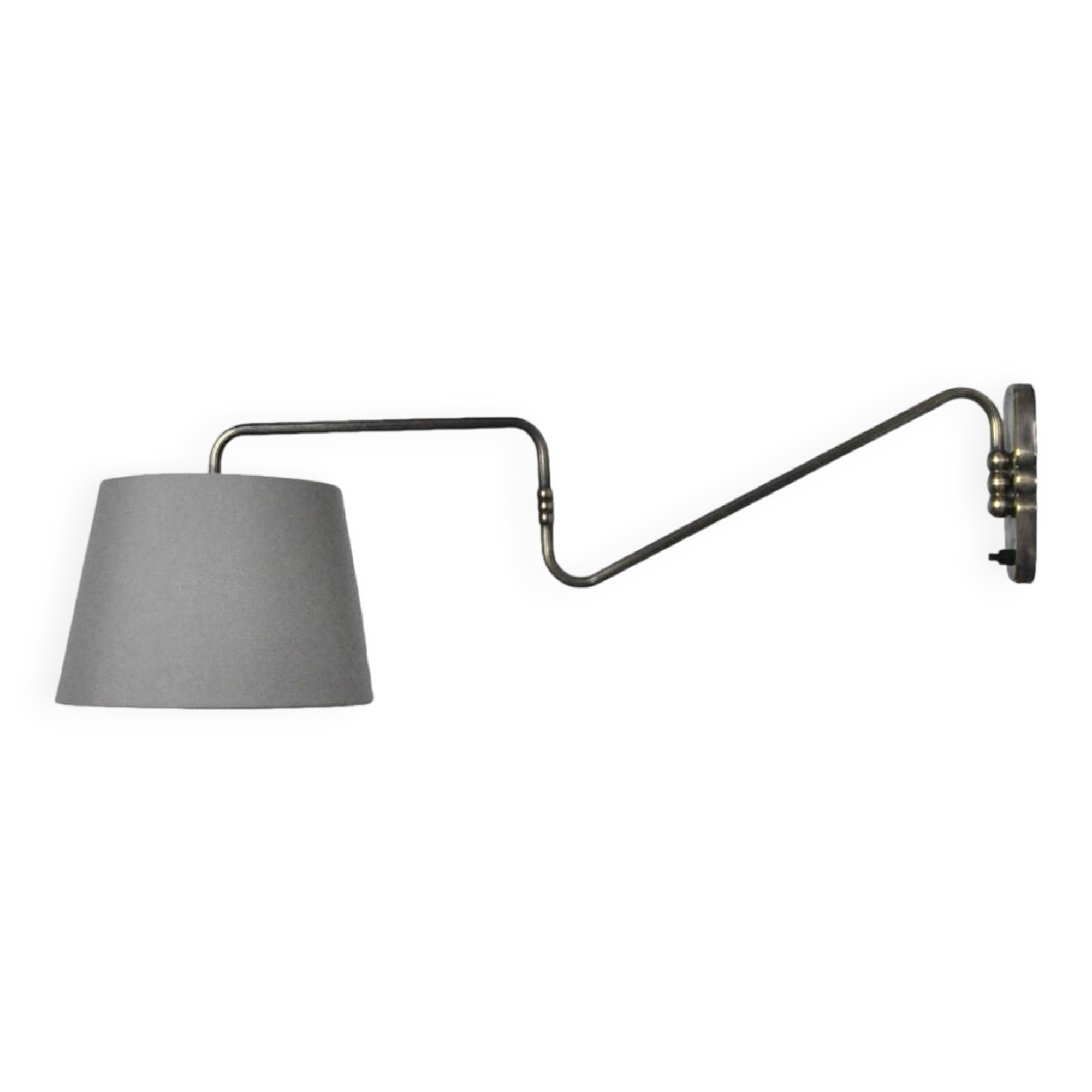 Danish Brass Swing Arm Wall Lamp, 1950s