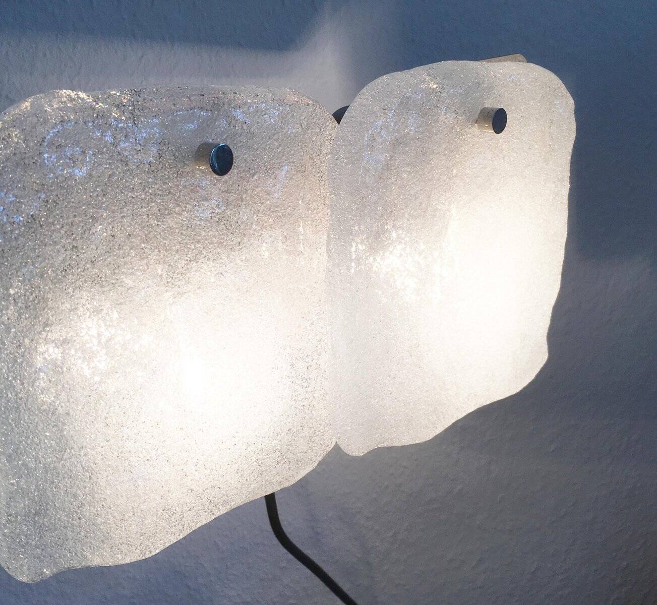Frosted glass wall light by Kalmar Franken KG, 1960s