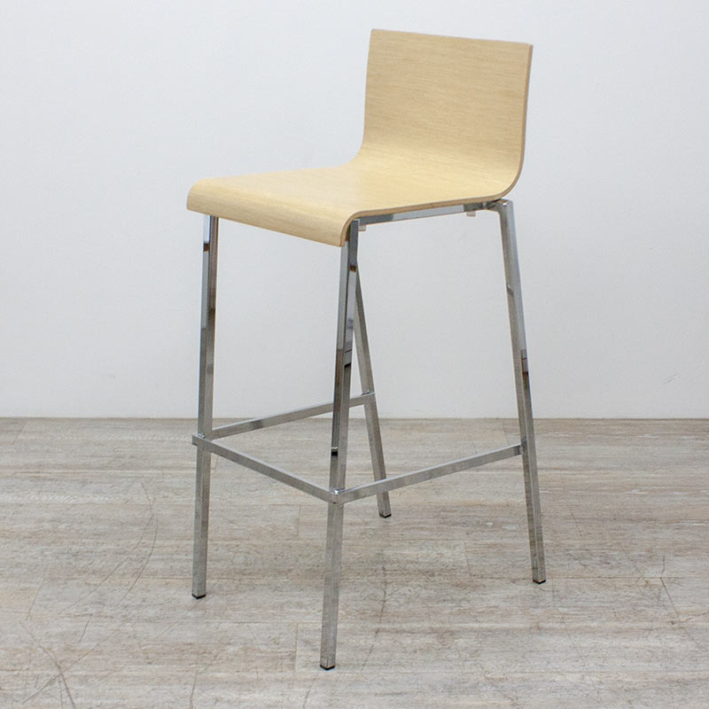 Pedrali brand Kuadra stool in wood and metal