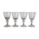 4 glasses with white wine in crystal ringing the nineteenth