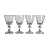 4 glasses with white wine in crystal ringing the nineteenth