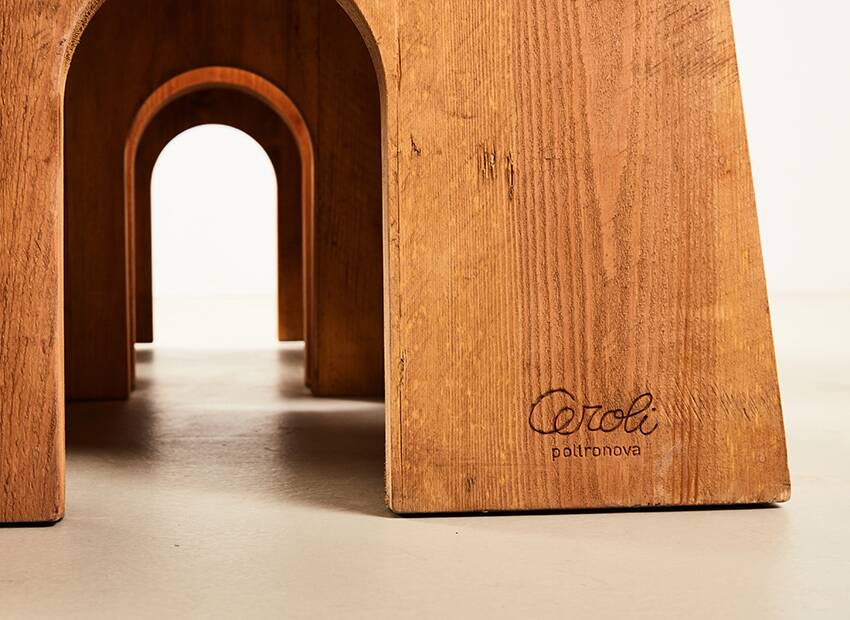 Mario Ceroli Pair of Fratina Chairs for Poltronova Italy 1972