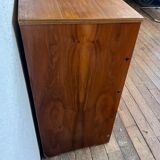 Modernist shoe cabinet 1960 in vintage walnut