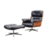 Fauteuil lounge années 60, avec repose-pieds
