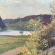 Small Vintage Oil Landscape signed by artist G. Carlson 1947