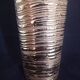 Cubist vase in gilded and ridged ceramic