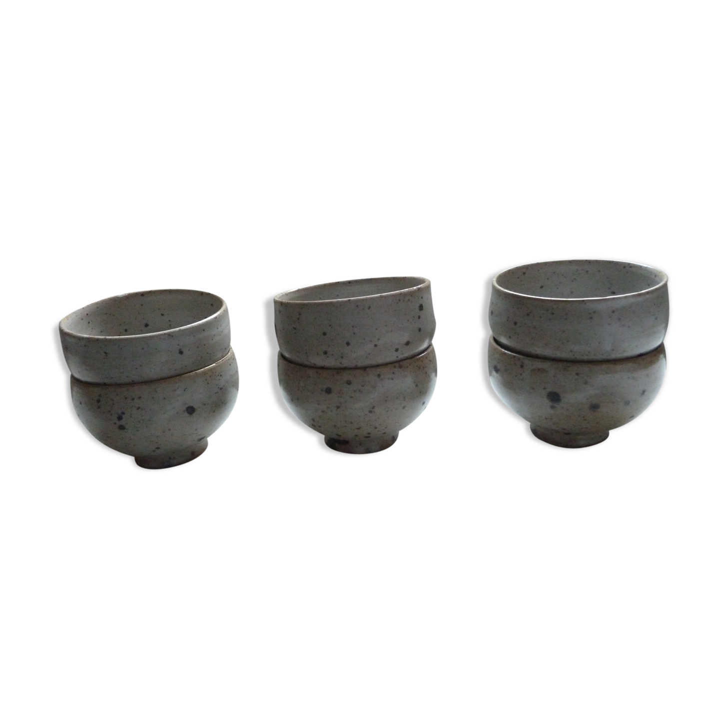 Set of 6 signed pyrity sandstone bowls