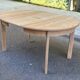 Table ronde extensible scandinave en bois clair décapé rallonge intégrée 19