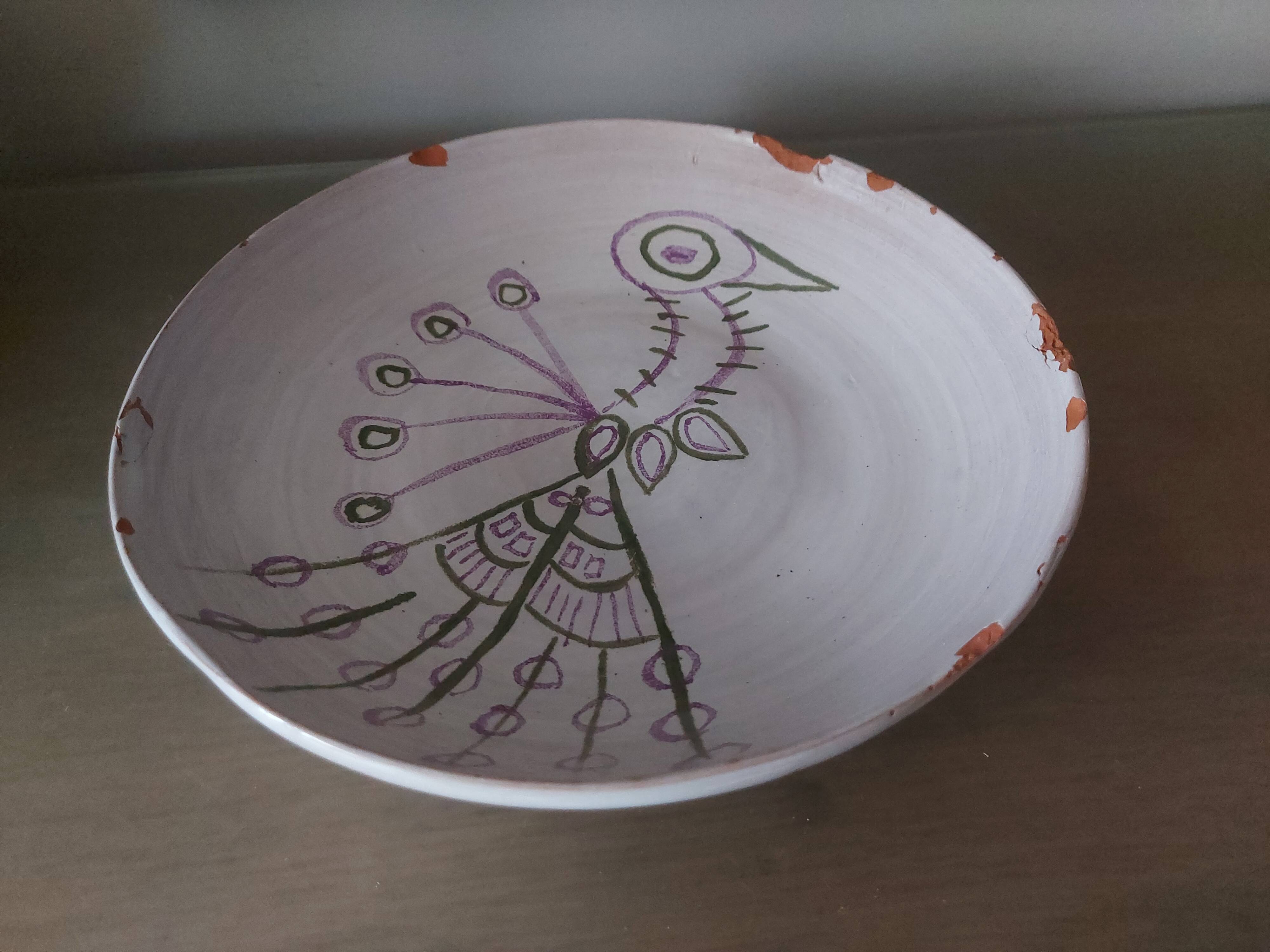 Ceramic dish decor bird
