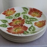 Set of 6 flat ceramic plates