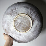 Large ceramic art bowl from the 50s-60s, vintage wall decoration or fruit bowl.