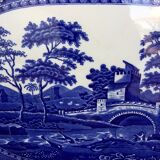 Plat en faïence anglaise bleu et blanc