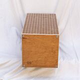 Brown column side table 66x33 cm