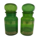 2 jars of green glass apothecary and 1970s gilding
