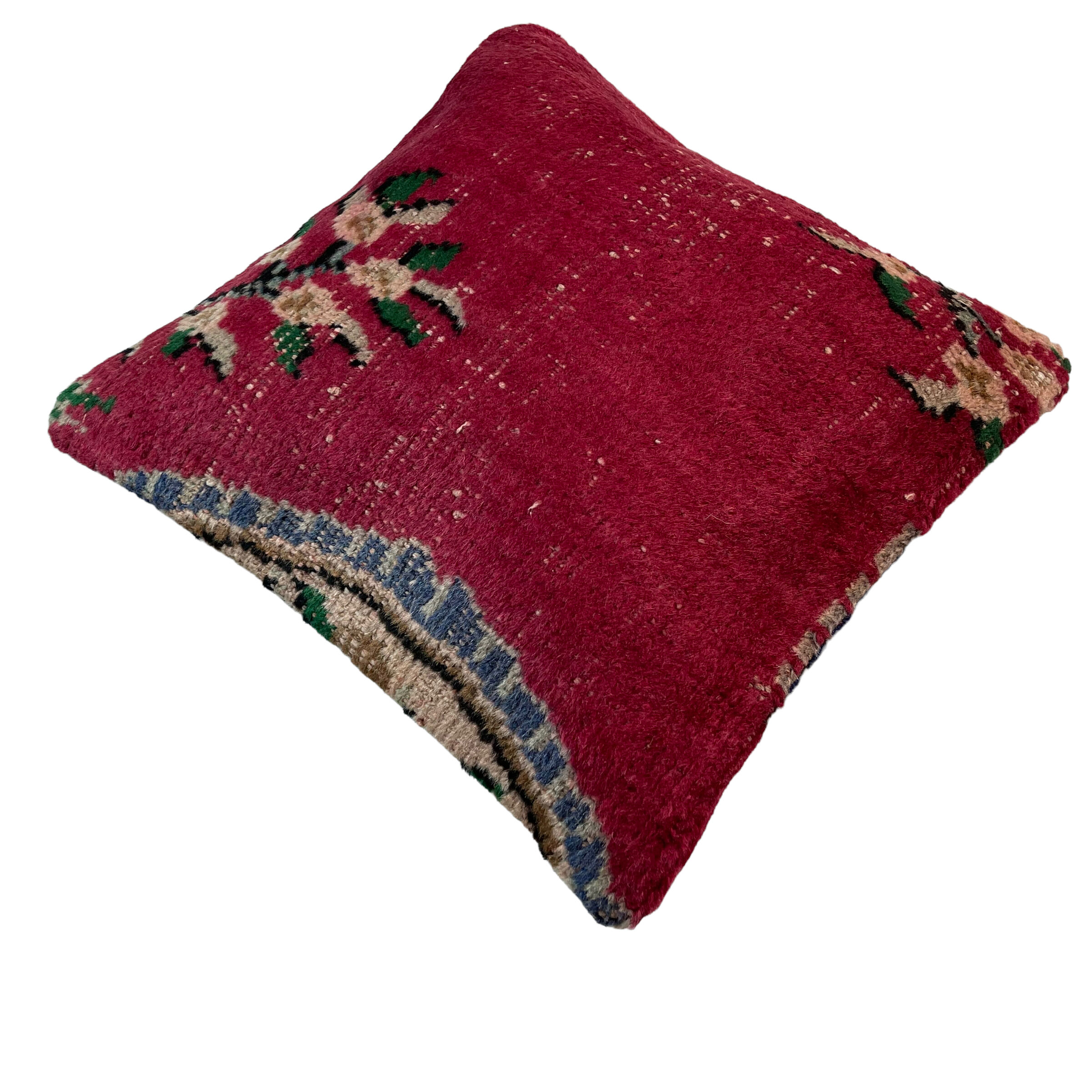 Vintage Turkish hand knotted cushion cover, 45 x 45 cm