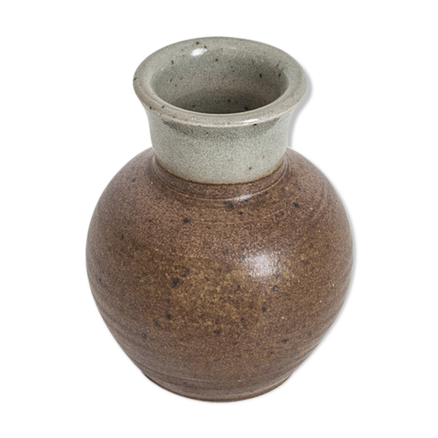 Small vase in stoneware two-coloured vintage