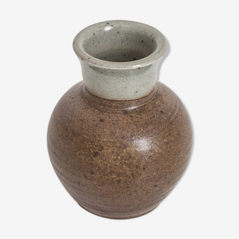 Small vase in stoneware two-coloured vintage