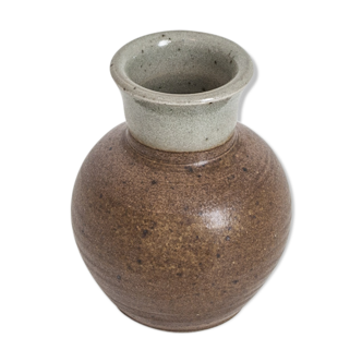 Small vase in stoneware two-coloured vintage