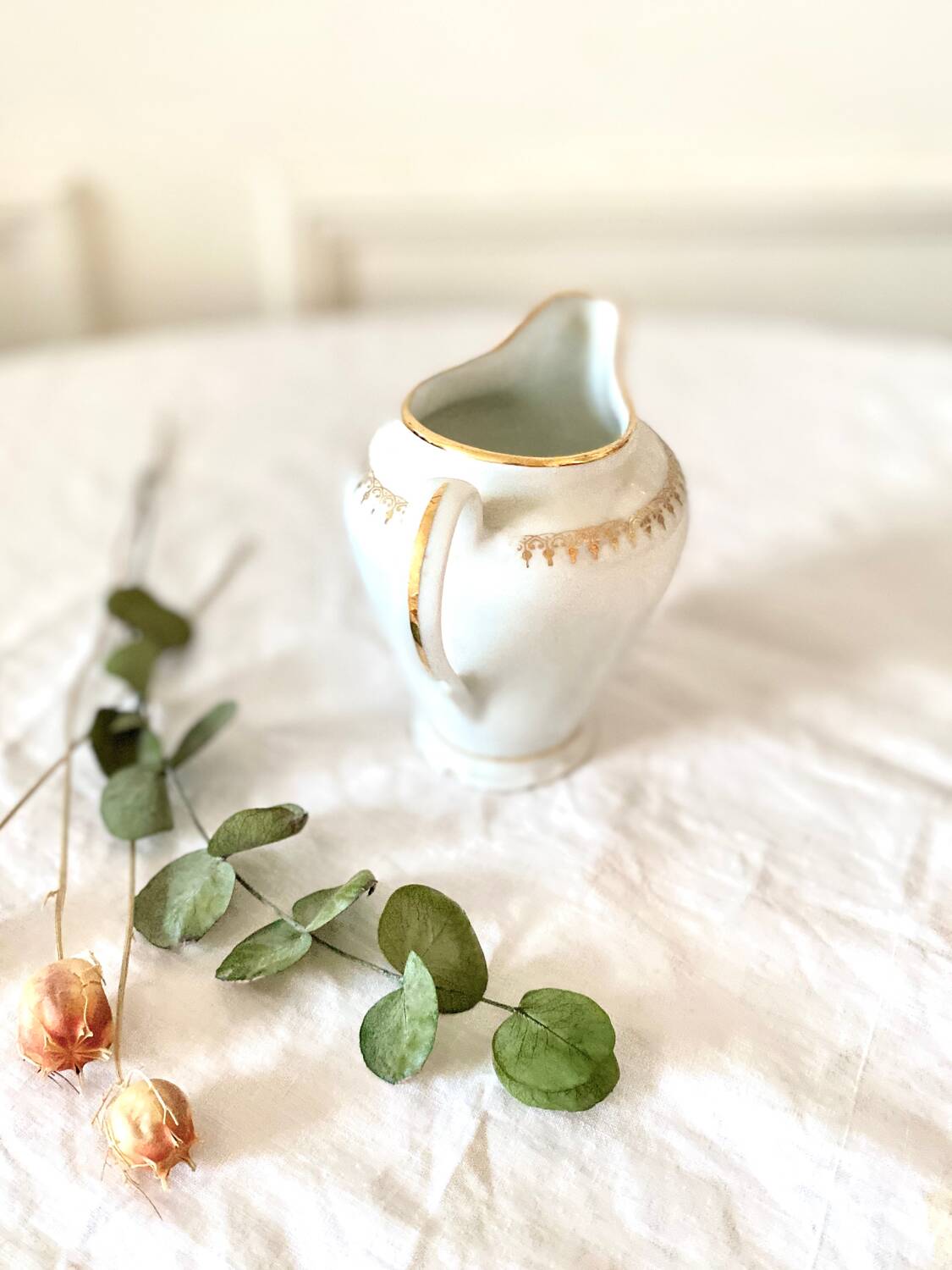 Fine porcelain milk jug from SOLOGNE France