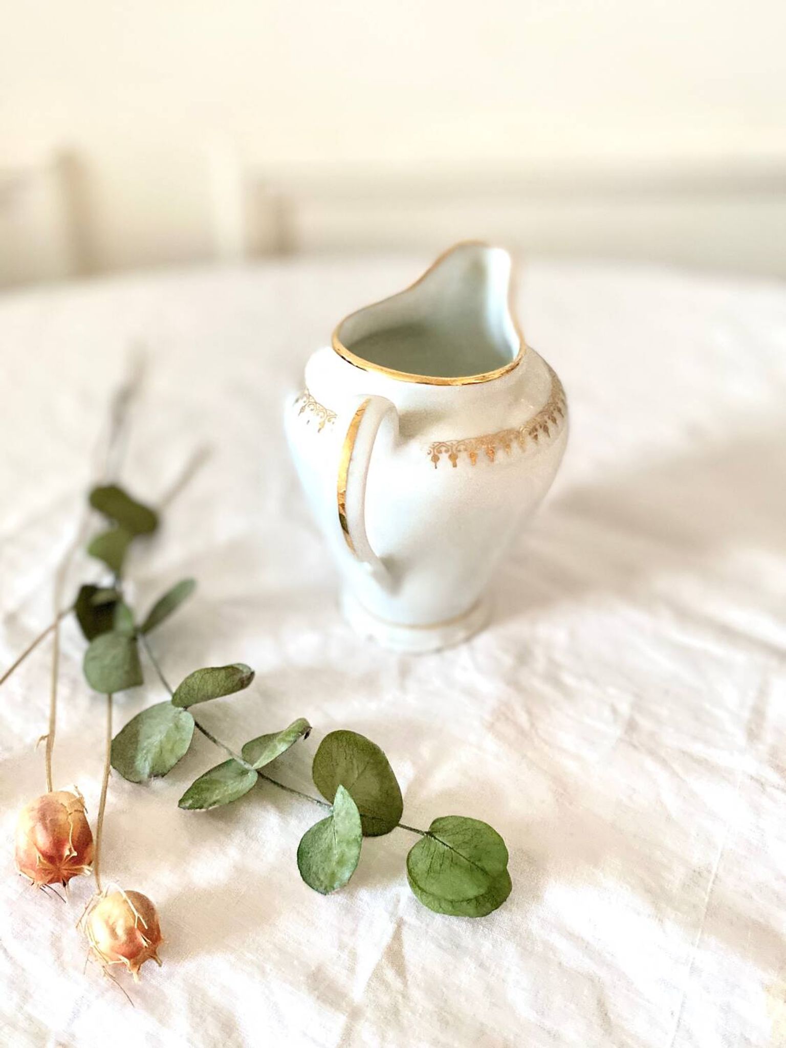 Fine porcelain milk jug from SOLOGNE France