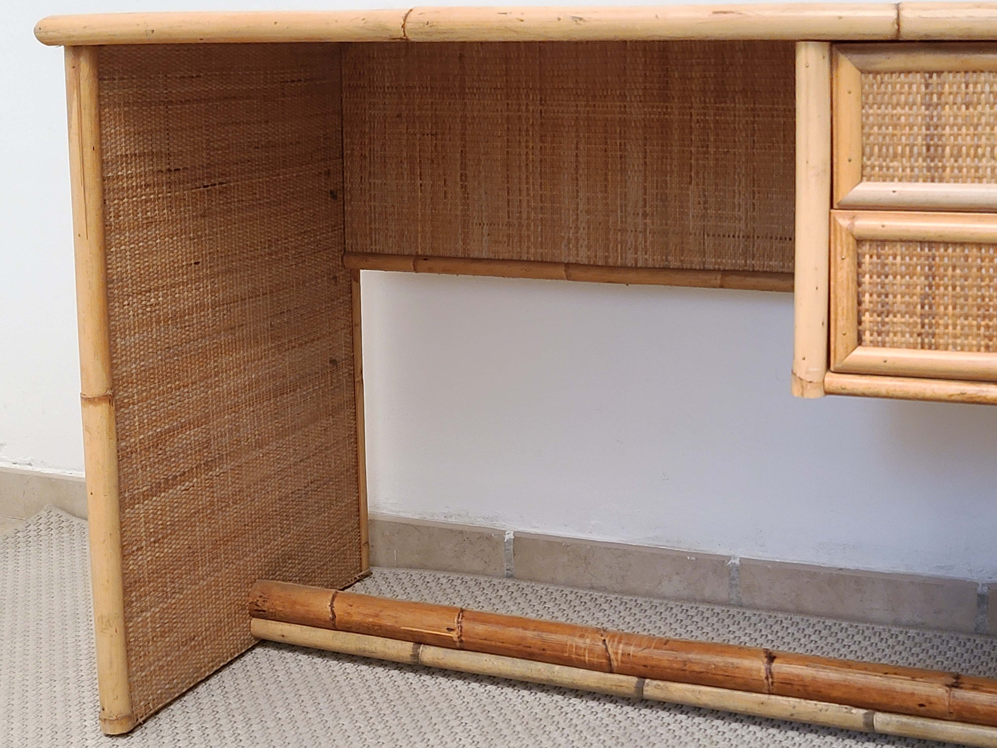 Bamboo and Rattan Desk by Dal Vera